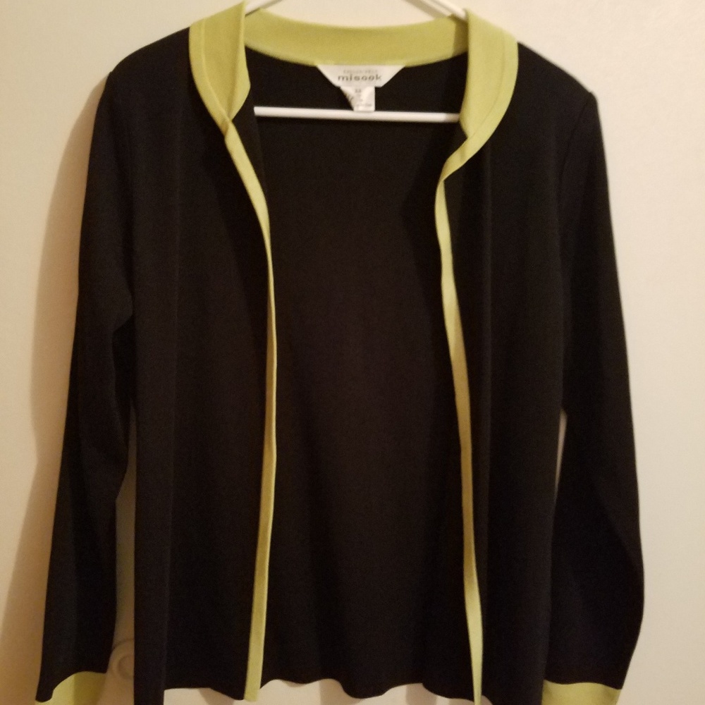 Misook XS black and green jacket blazer cardigan